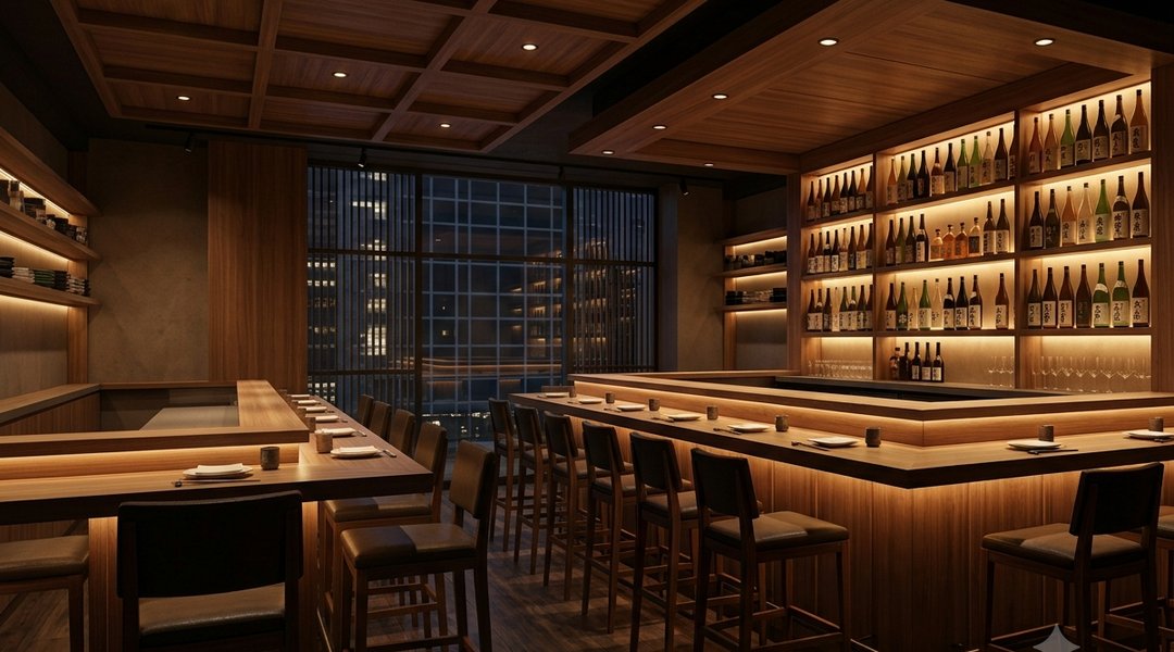 Japanese izakaya and sake bar interior — restaurant for sale in Kings County, Brooklyn, NY